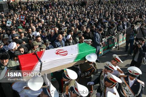 تشییع پیكر یكی از شهدای سانحه بویینگ ۷۰۷ در كرمانشاه